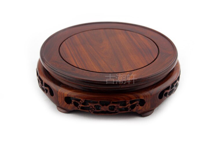 Vase Base Home Decoration Redwood Hard Wood Circle Pedestal Display Stand