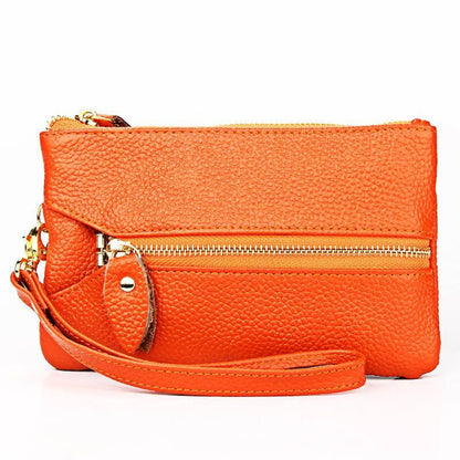 Casual Clutch Bag Genuine Cow Leather Zero Wallet Ladies Coin Purse Pocket Soft