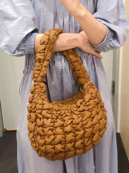 Pleated Cloud Bag Large Fashionable Down Dumpling Candy Underarm Bag 31*7*24.5CM