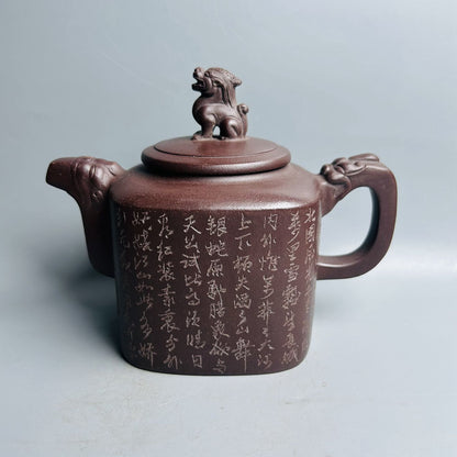 Chinese Yixing Purple Clay Teapot Tea Set Pot Zisha Ceramic Cute Decor Figurine