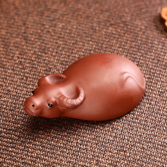 1pc Chinese Bull Statue Tea Pet Table Ornament Tea Play Home Decor Collect Gift