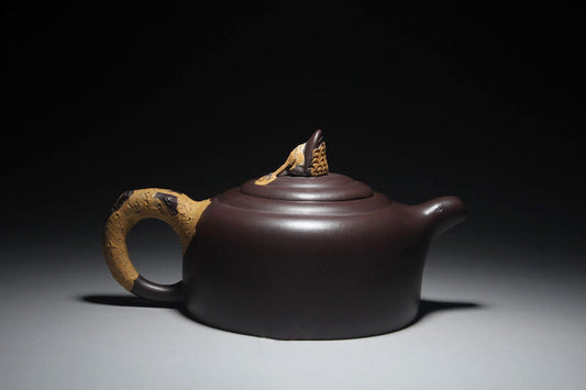 Yixing Zisha Pottery Clay Handmade Carve Bird Flower Lotus Tea Pot Puer Teapot