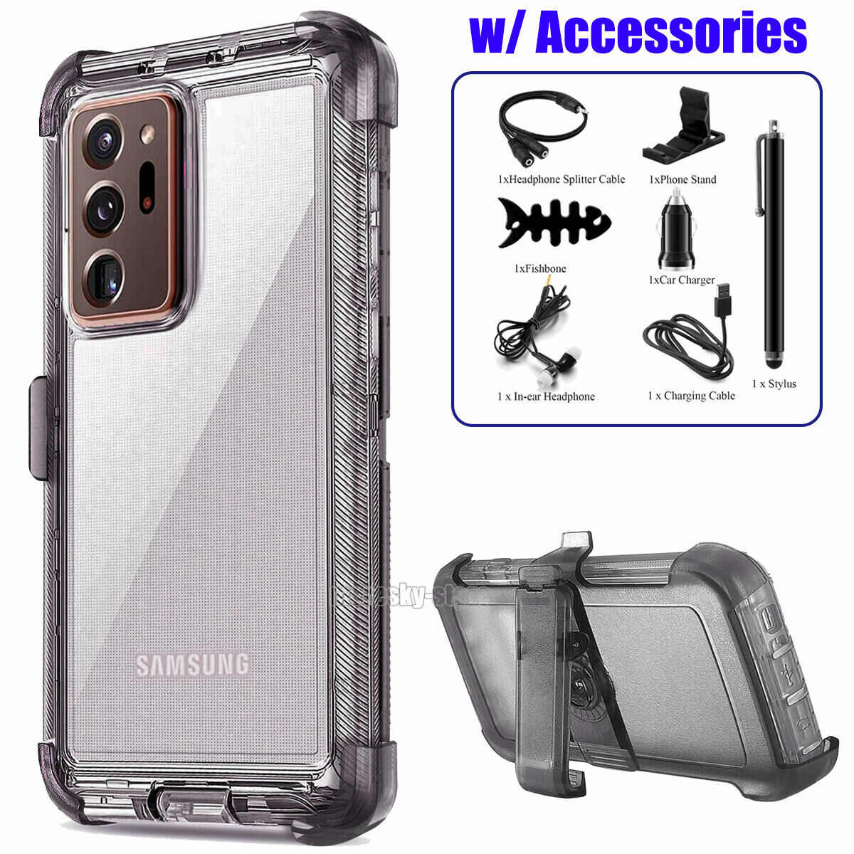 Clear Case For Samsung Galaxy Note20 Ultra 5G Clip Rubber Cover / Accessories