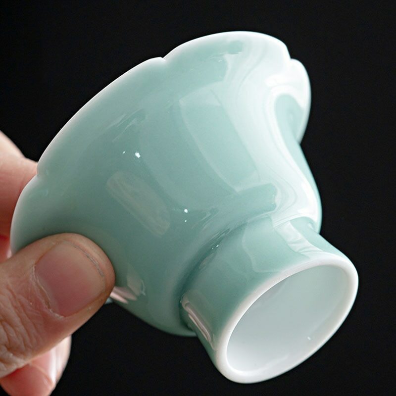 35ml Sunflower Shaped Tea Cup Saucer Ceramic Afternoon Household Kung Fu Tea Set