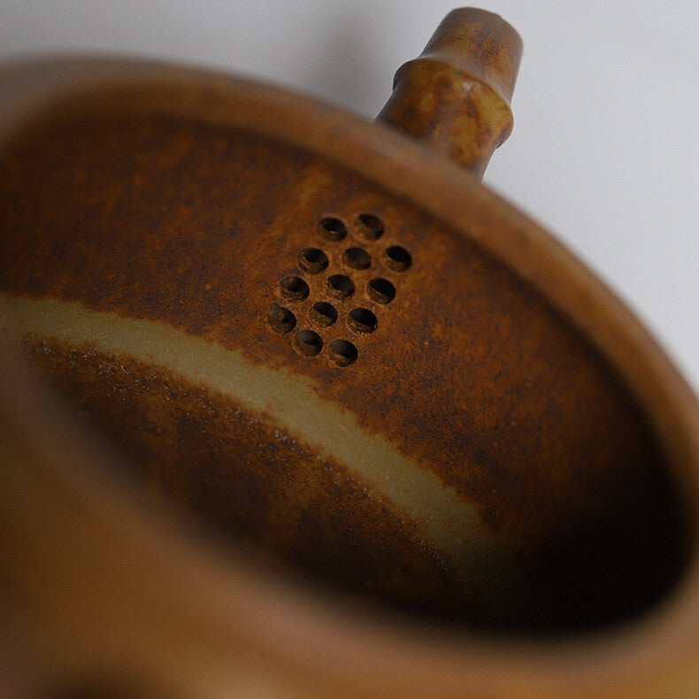True Yixing Zisha Duan Clay Tea Pot 13 holes Marked Bamboo Carved Master Pot New