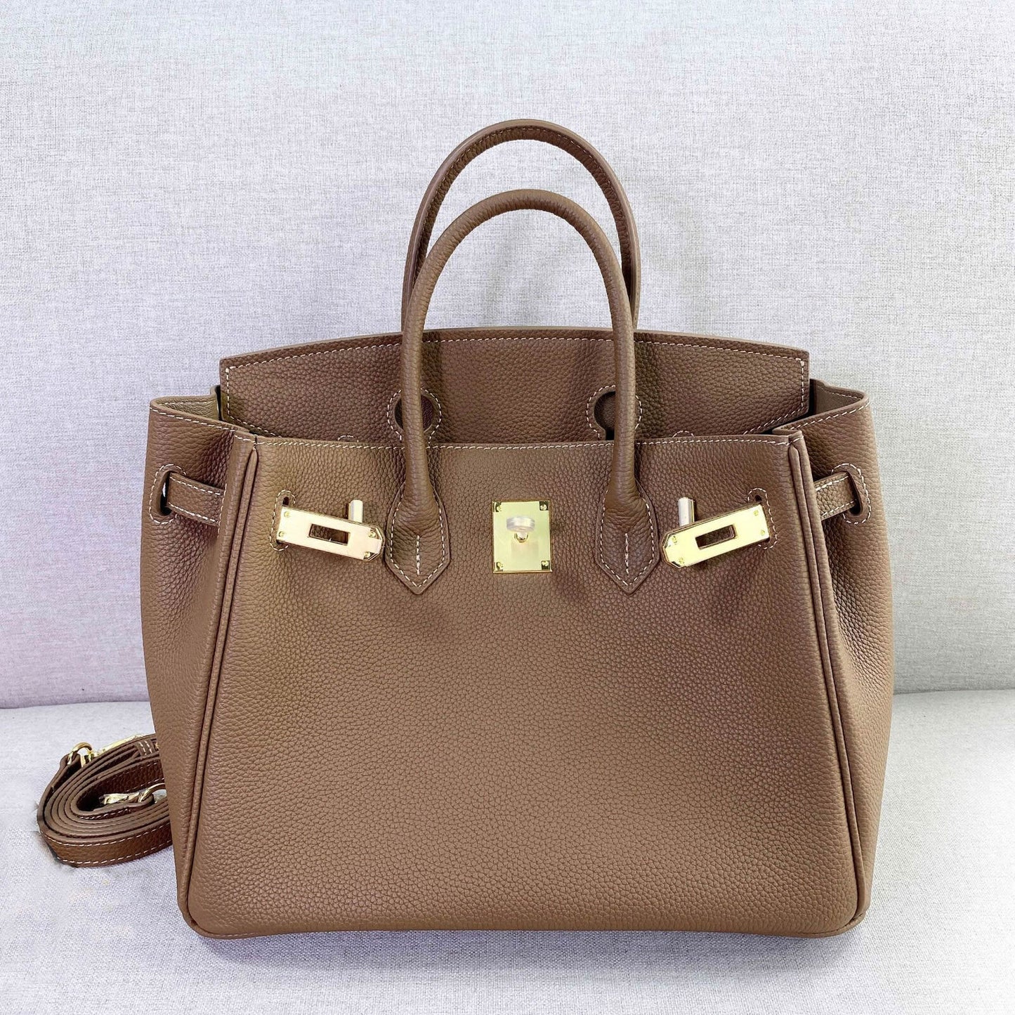 20/25/30cm Real Leather Flap Tote Shoulder bag Handbag Purse Fashion Briefcase