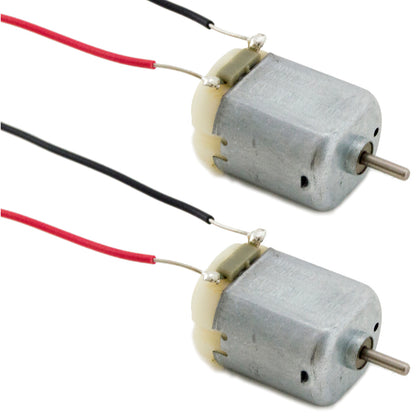 2 Pack 6V DC Motor with Wire Leads, 9000 RPM, (1" x 0.8" x 0.6")