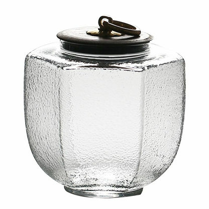 9.5Cm Hammer Glass Tea Canisters Storage Chest Kung Fu Tea Caddy Home Decoration