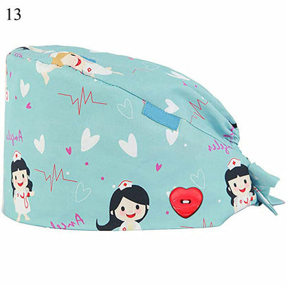 Surgical Cap Doctor Nurse Headwear Adjustable Sweat-absorbent Head Cover Hats