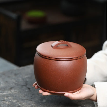 Yixing Zisha Hanwa Tea Caddy Jiangpo Clay Tea Awakening Canister For Loose Tea