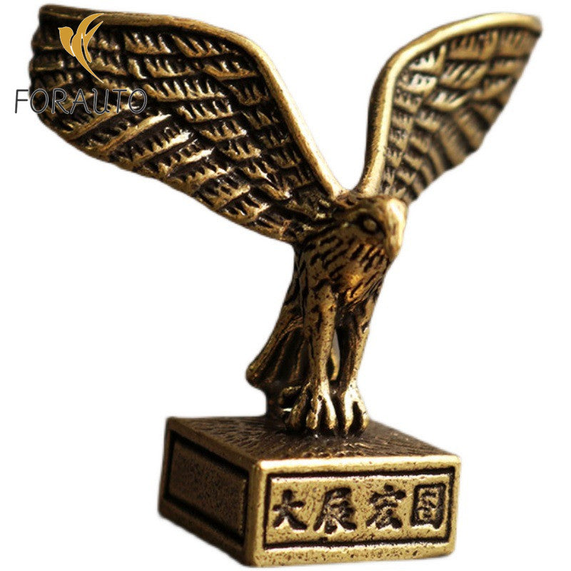 Solid Copper Eagle Jewelry Tea Pet Ceremony Antique Bronze Model Statue -