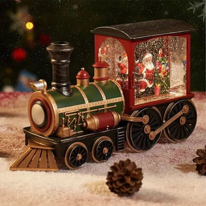 Christmas Ornaments Santa Claus Snowman Train Crystal Ball Table Music Box Decor