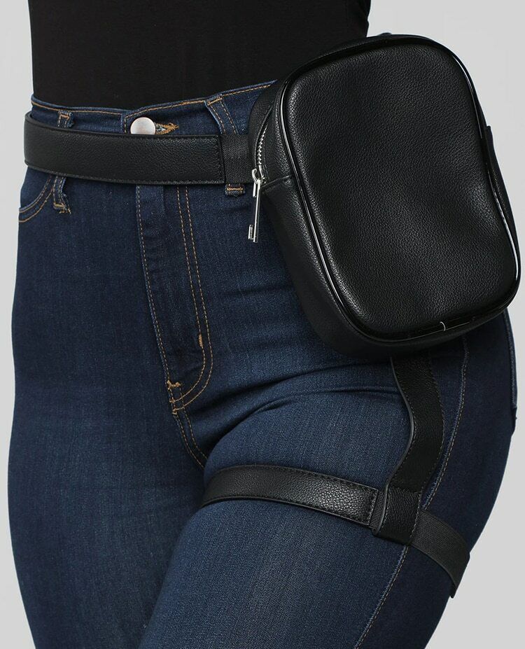 Fashion Women Waist Leg Belt Leather Cool Girl Bag Fanny Pack For Outdoor