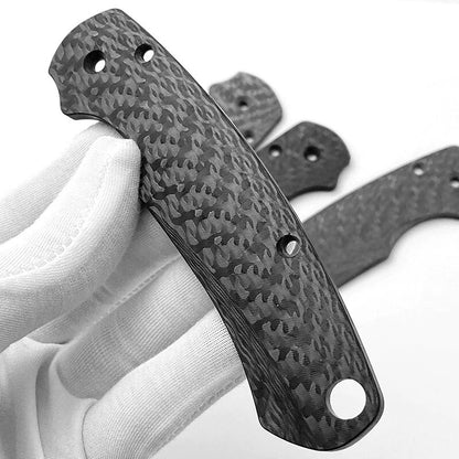 1Pair Carbon Fiber Handle Patchs Grip for Paramilitary Spyderco 2 Para 2 C81 PM2