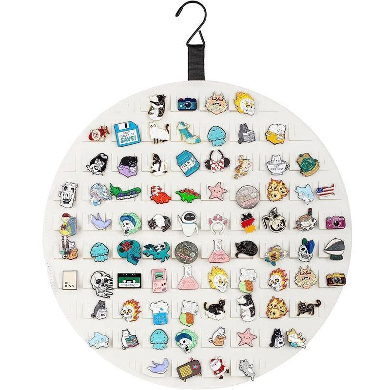Jewelry Storage Bag 40cm Round Felt Brooch Badge Earring Display Board Organizer