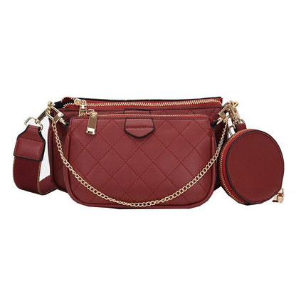 Leather Crossbody Bag Set Women Bags Chain Shoulder Bags Messenger Bags