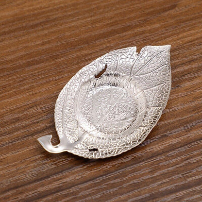 999 Sterling Silver Saucer For Tea Cup Full Handmade Leaf Shape Cup Coaster New
