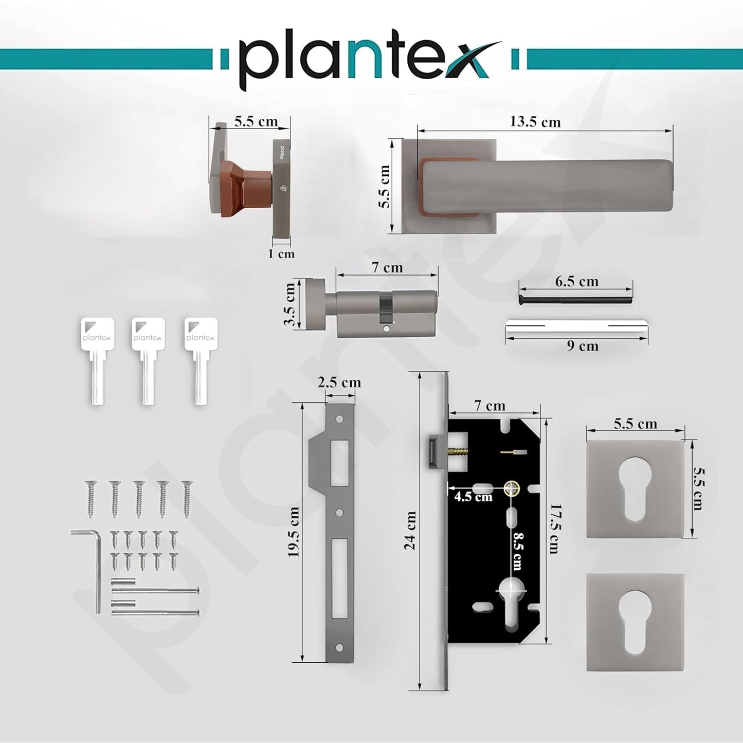 Heavy Duty Mortise Main Door Lock Set For Home With 3 Brass Keys