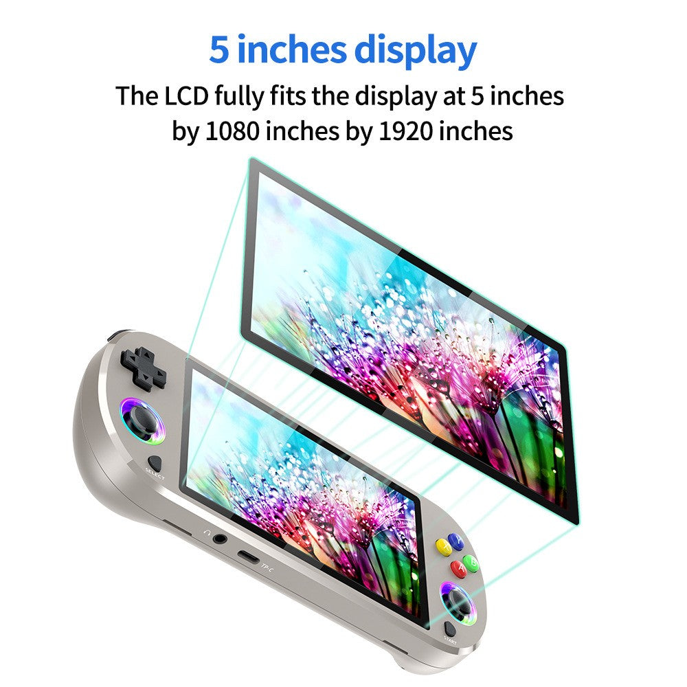M22 PRO Handheld Game Console 5" HD Rainbow Light Retro PSP PS1 Gaming Player