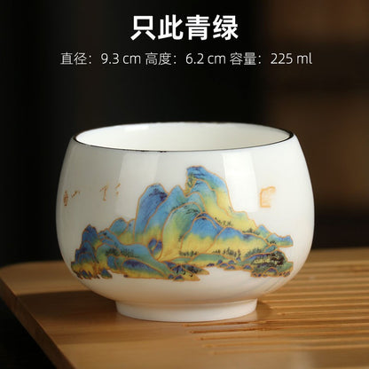 Sheep Fat Jade Porcelain Master Cup Ceramic Kung Fu Tea Cup Tea Single Cup