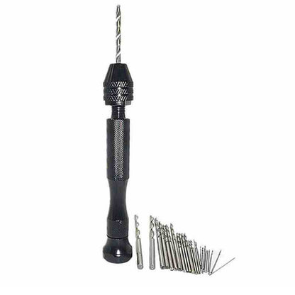 26pcs Micro Hand Drill Bits Small Manual Keyless Chuck Pin Vise Rotary Tool Kit