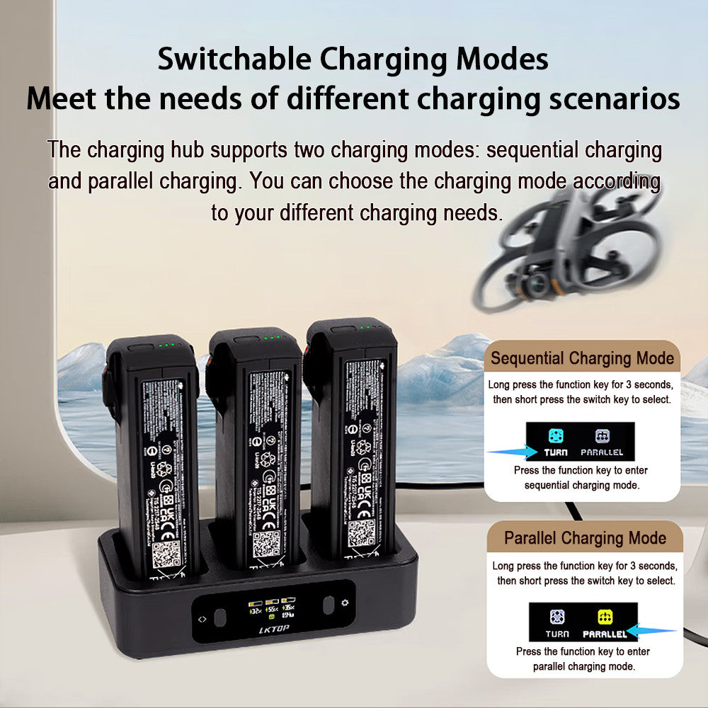 LKTOP 100W Avata 2 Two-Way Charging Hub