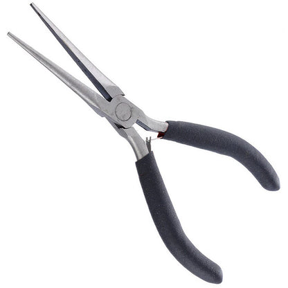 6" Mini Needle Nose Pliers (Non-Serrated Jaw) with Return Spring, Cushion Grip