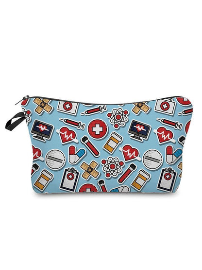 Printed Makeup Bag Reusable Storage Purse Stylish Practical Bags 2*2*13.5 CM 1PC