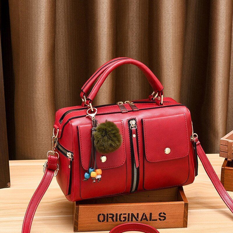 Luxury Leather Shoulder Bag Retro Large Crossbody Bag Pillow Shaped Handbag Tote