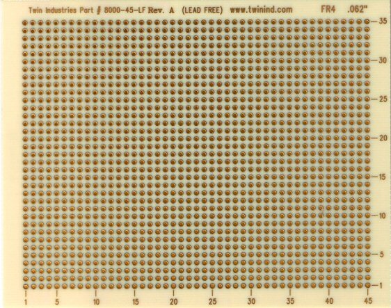 Lead-Free 4" x 5" Protoboard with 0.1"×0.1" Grid of Plated Through Holes