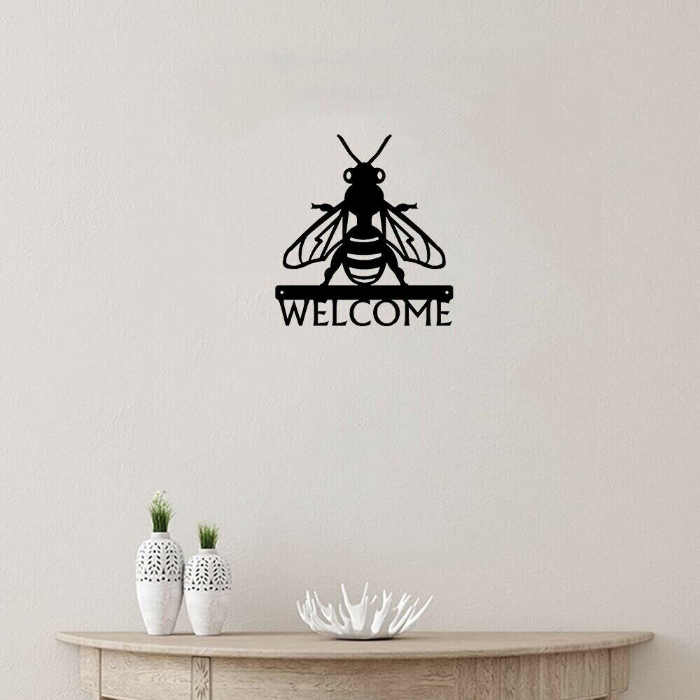 Honey Bee Welcome Sign Pretty Artwork Wall Stickers Beautiful Shape decoration