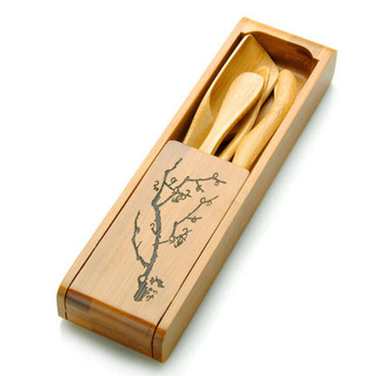 Bamboo Kung Fu Tea Set Tea Spoon Clamp Needle 120 Degrees Tool Box Tea Infusers
