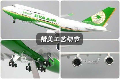 1:150 47CM EVA AIR BOEING 747-400 Passenger Airplane Landing Gear Resin Model