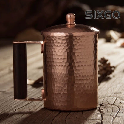Vintage Copper Coffee Mug Handmade Portable Tea Mug Drinkware Cup