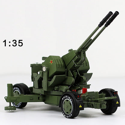 1:35 Anti-Aircraft Artillery Alloy Double-Barreled Gun Burst Cannon Model