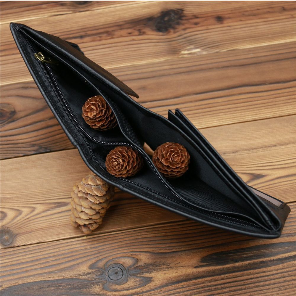 Genuine Leather Short Wallet Purse Cowhide Wallets Coin Pocket Card Money Holder