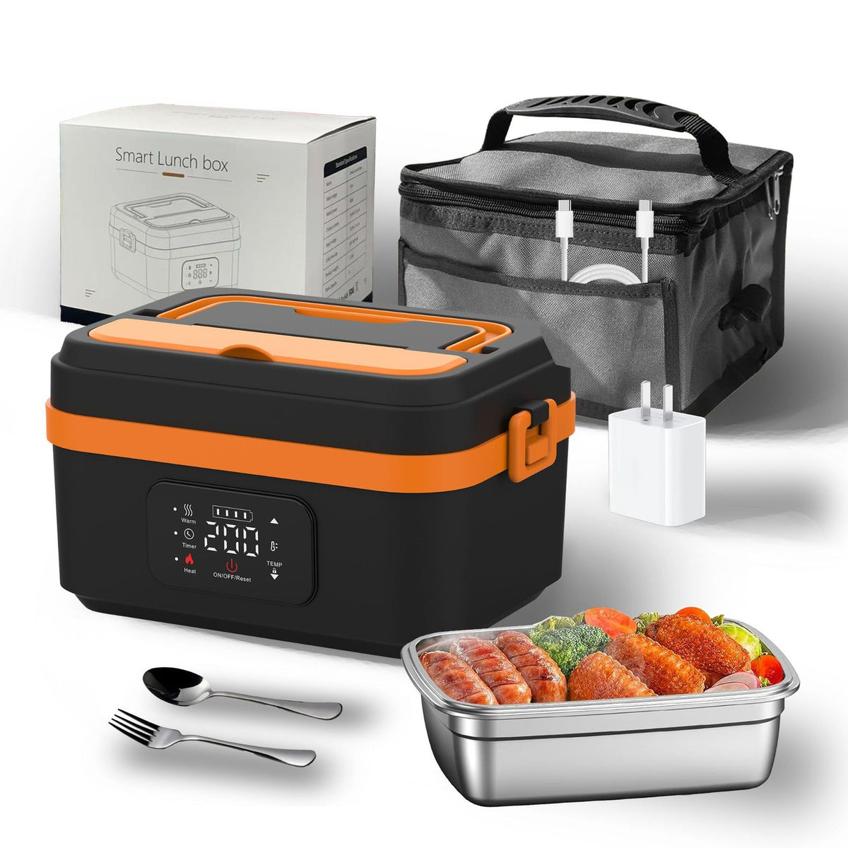 Cordless Electric Lunch Box Adults Programmable Rechargeable Food Warmer