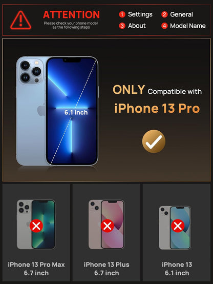for Iphone 13 Pro Case with Card Holder (4 Cards) [RFID Blocking] & Slide Camera