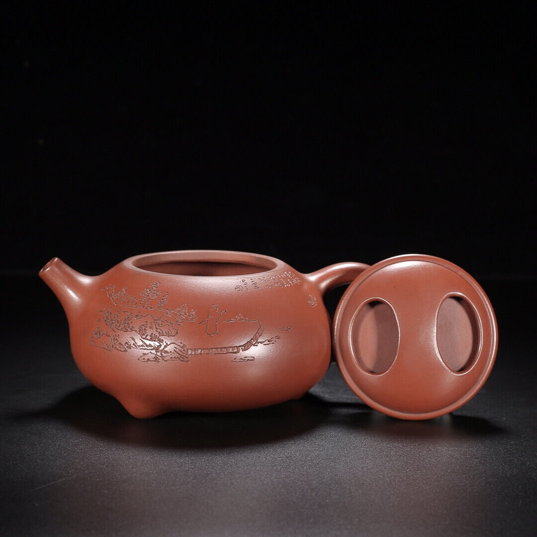 Chinese Yixing Zisha Clay Handmade Exquisite Teapot （牛盖石瓢 底款：吴群祥）