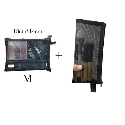 Mesh Cosmetic Bag Women S/M/L Set Makeup Bag Traveling Organizer Cosmetics Pouch