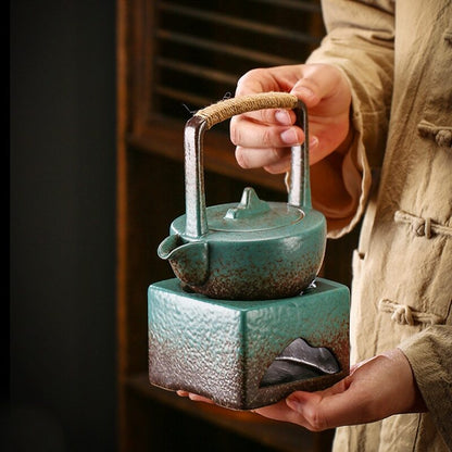 Household Ceramic Candle Holder Tea Fire Stoves Candle Heating Ceramic Teapot
