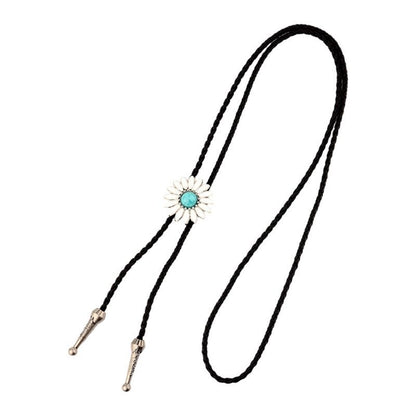 Men Bolo Tie Alloy Polyester Cowboy Flower Gemstones Shirts Sweaters Accessories