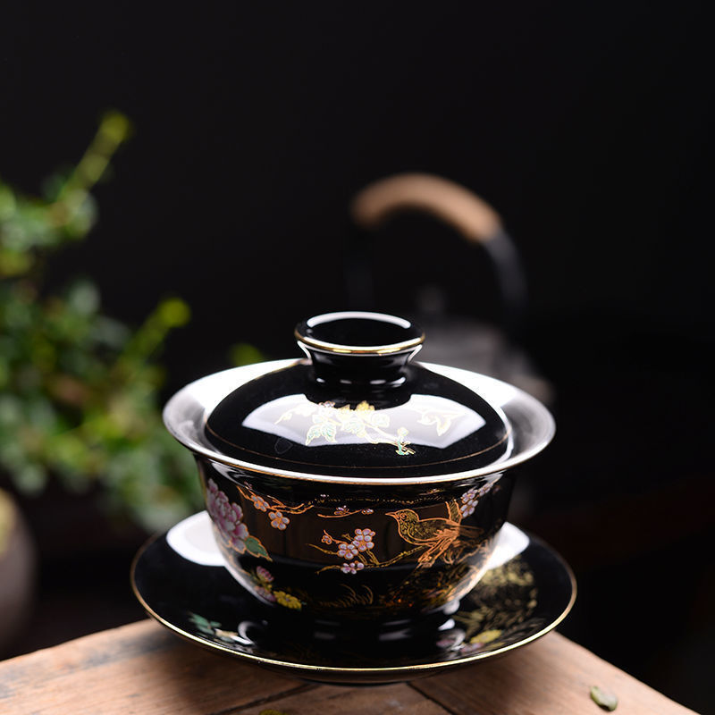 150ml Boutique Jingdezhen Pure Silver Bowl Porcelain Kung Fu Tea Set Gaiwan