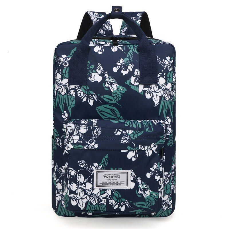 Oxford Polyester School Backpacks Waterproof Flower Print Bags Laptop 38*14*28CM