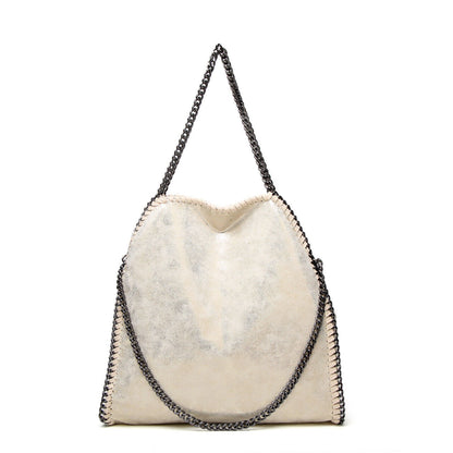 Frosted Material Handbag Woven Foldable Shoulder Women Multi-Funcation Bag Big