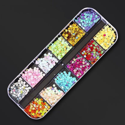 Nail Art Decor 12Design Box 3D Irregular Abalone Seashell Fragment Flakes Charms