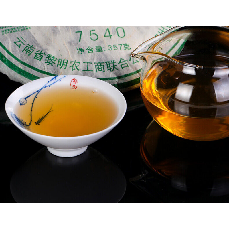 357g Ba JiaoTing Liming 7540 Pu-erh TeaChaCake Menghai Qi Zi Bing Cha