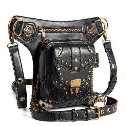 Lady's Leather Leg Drop Belt Bag Punk Rock Motorcycle Thigh Hip Waist Fanny Pack