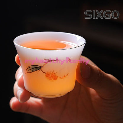 White Porcelain Tea Cup Thin Tire Ceramics Ice Jade Porcelain Small Tea Cup