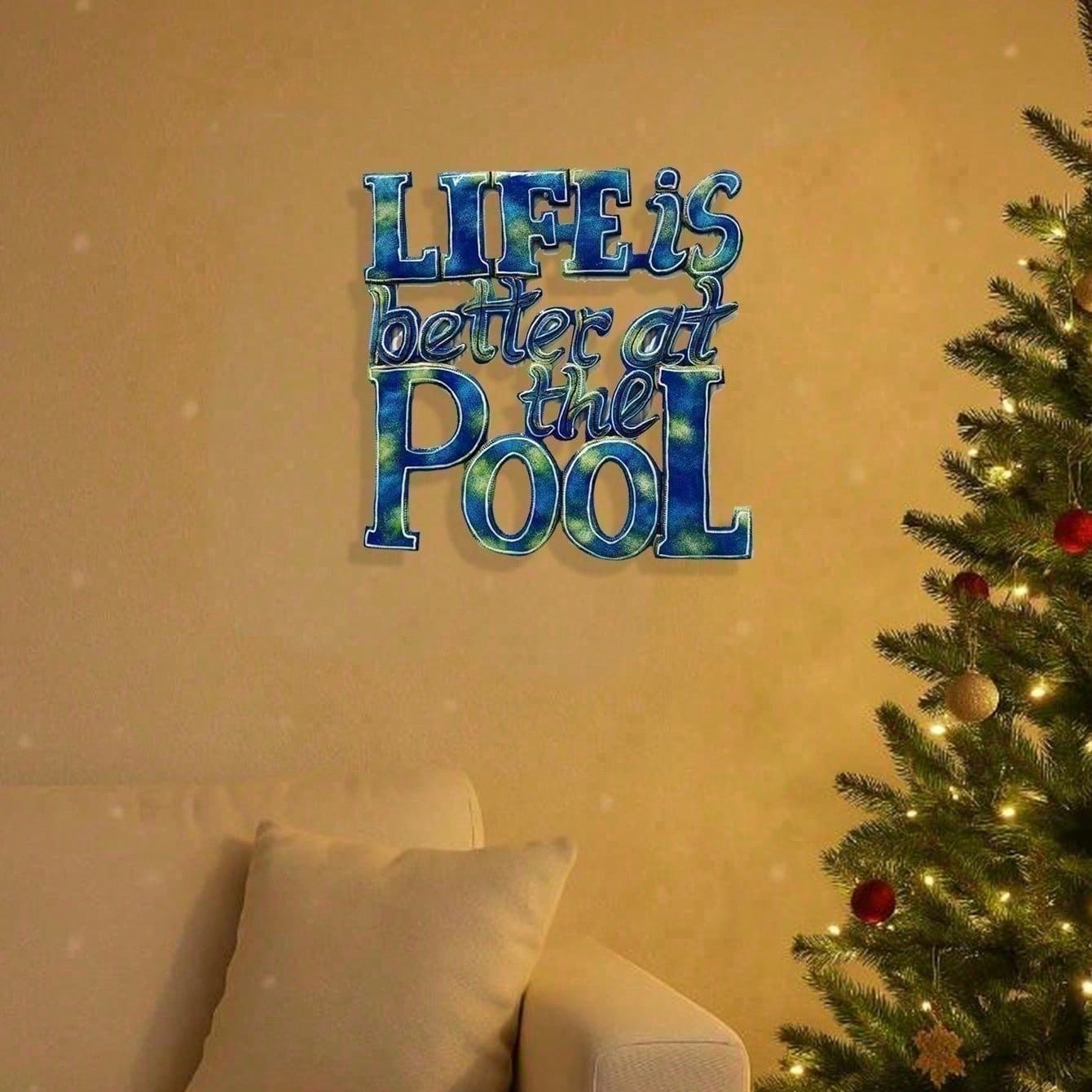 CIFbuy Coastal Beach House Metal Wall Art Summer Pool Party Nautical Home Decor